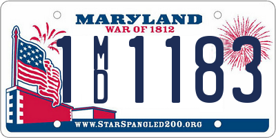 MD license plate 1MD1183