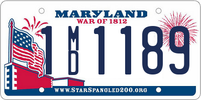 MD license plate 1MD1189