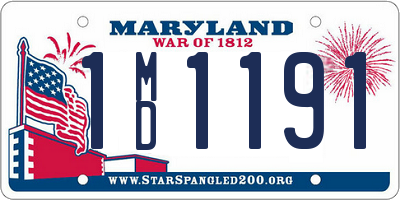 MD license plate 1MD1191