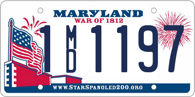 MD license plate 1MD1197