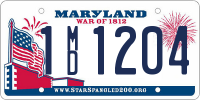 MD license plate 1MD1204