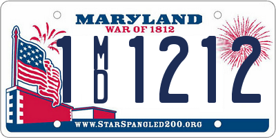 MD license plate 1MD1212