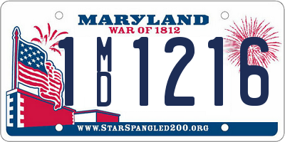 MD license plate 1MD1216