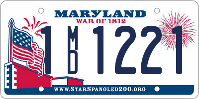 MD license plate 1MD1221