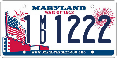 MD license plate 1MD1222