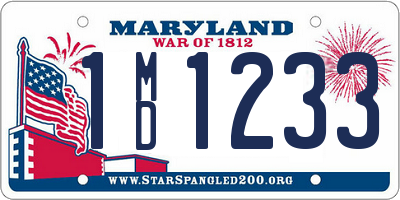 MD license plate 1MD1233