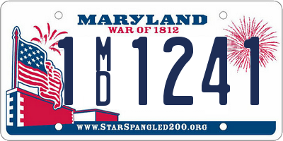 MD license plate 1MD1241