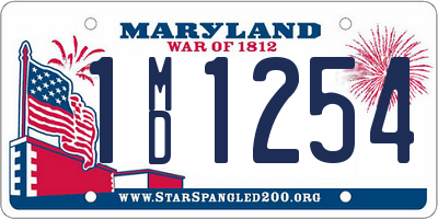 MD license plate 1MD1254