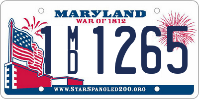 MD license plate 1MD1265