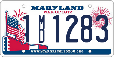 MD license plate 1MD1283