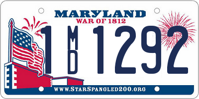 MD license plate 1MD1292