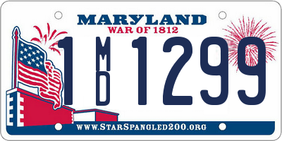 MD license plate 1MD1299