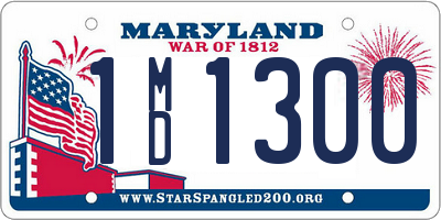 MD license plate 1MD1300