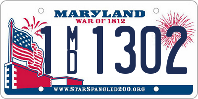 MD license plate 1MD1302