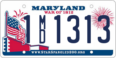 MD license plate 1MD1313