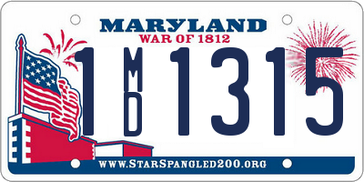 MD license plate 1MD1315