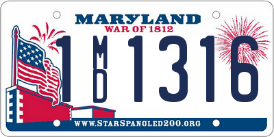 MD license plate 1MD1316