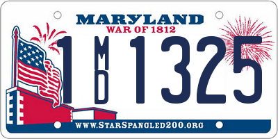 MD license plate 1MD1325