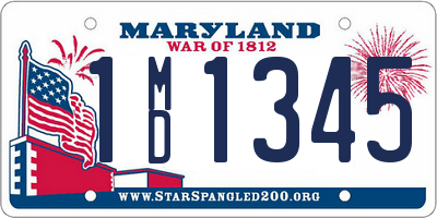 MD license plate 1MD1345