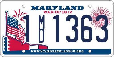 MD license plate 1MD1363