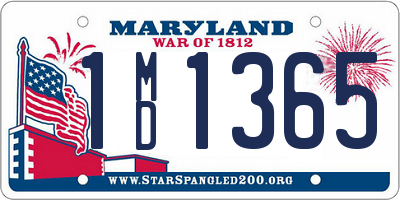 MD license plate 1MD1365