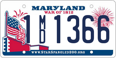 MD license plate 1MD1366