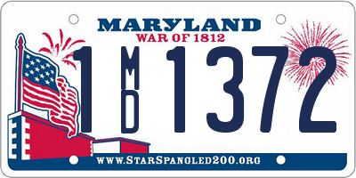 MD license plate 1MD1372