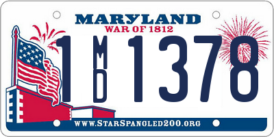 MD license plate 1MD1378