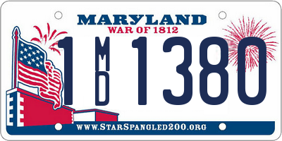 MD license plate 1MD1380