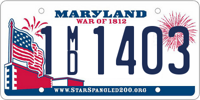 MD license plate 1MD1403