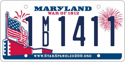 MD license plate 1MD1411