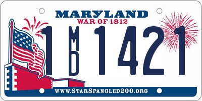 MD license plate 1MD1421