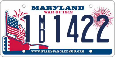 MD license plate 1MD1422