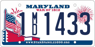 MD license plate 1MD1433