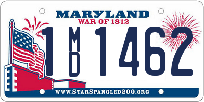 MD license plate 1MD1462