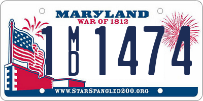 MD license plate 1MD1474