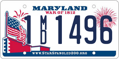 MD license plate 1MD1496