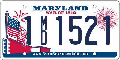 MD license plate 1MD1521