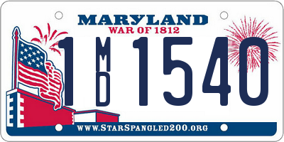 MD license plate 1MD1540