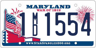 MD license plate 1MD1554