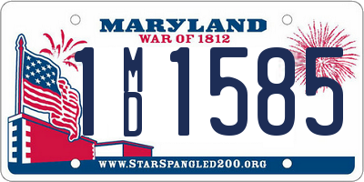 MD license plate 1MD1585