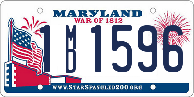 MD license plate 1MD1596