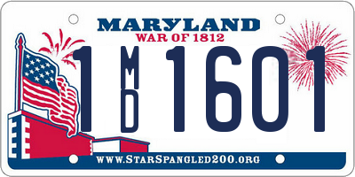 MD license plate 1MD1601