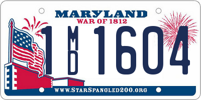 MD license plate 1MD1604