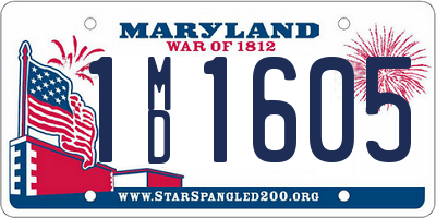 MD license plate 1MD1605