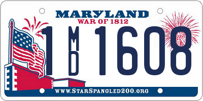 MD license plate 1MD1608