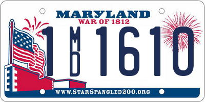 MD license plate 1MD1610