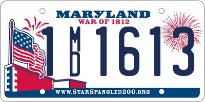 MD license plate 1MD1613