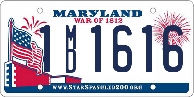 MD license plate 1MD1616