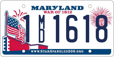 MD license plate 1MD1618